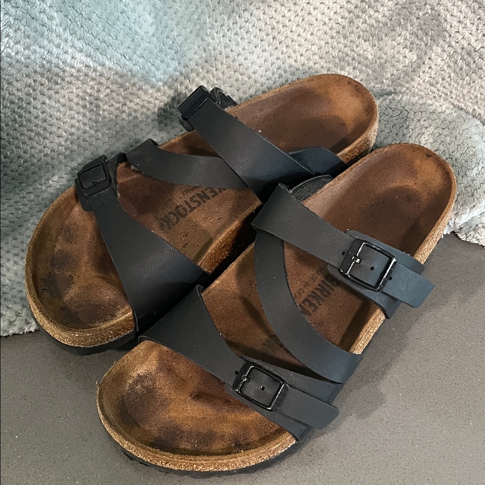 Birkenstock Black Cross-Strap Sandals 37